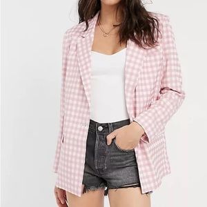 Pink gingham blazer